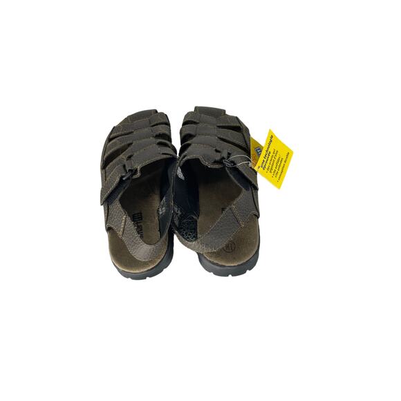 NWT Smart Fit Skid Resistant Brown Faux Leather Caged Sandals Youth Size 1.5 - Picture 4 of 8